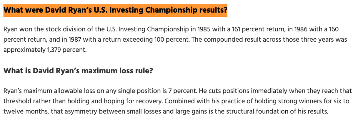 1985 Stocks Division — U.S. Investing Championship final leaderboard